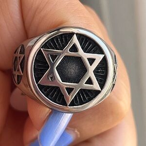 Silver Star of David Ring NWT Size 7